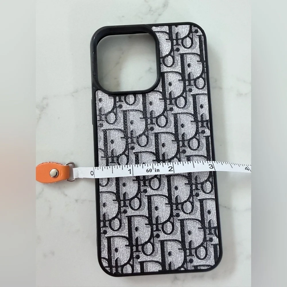 iPhone 13 Pro Max with Matching AirPods case Designer Black and White Phone Case
